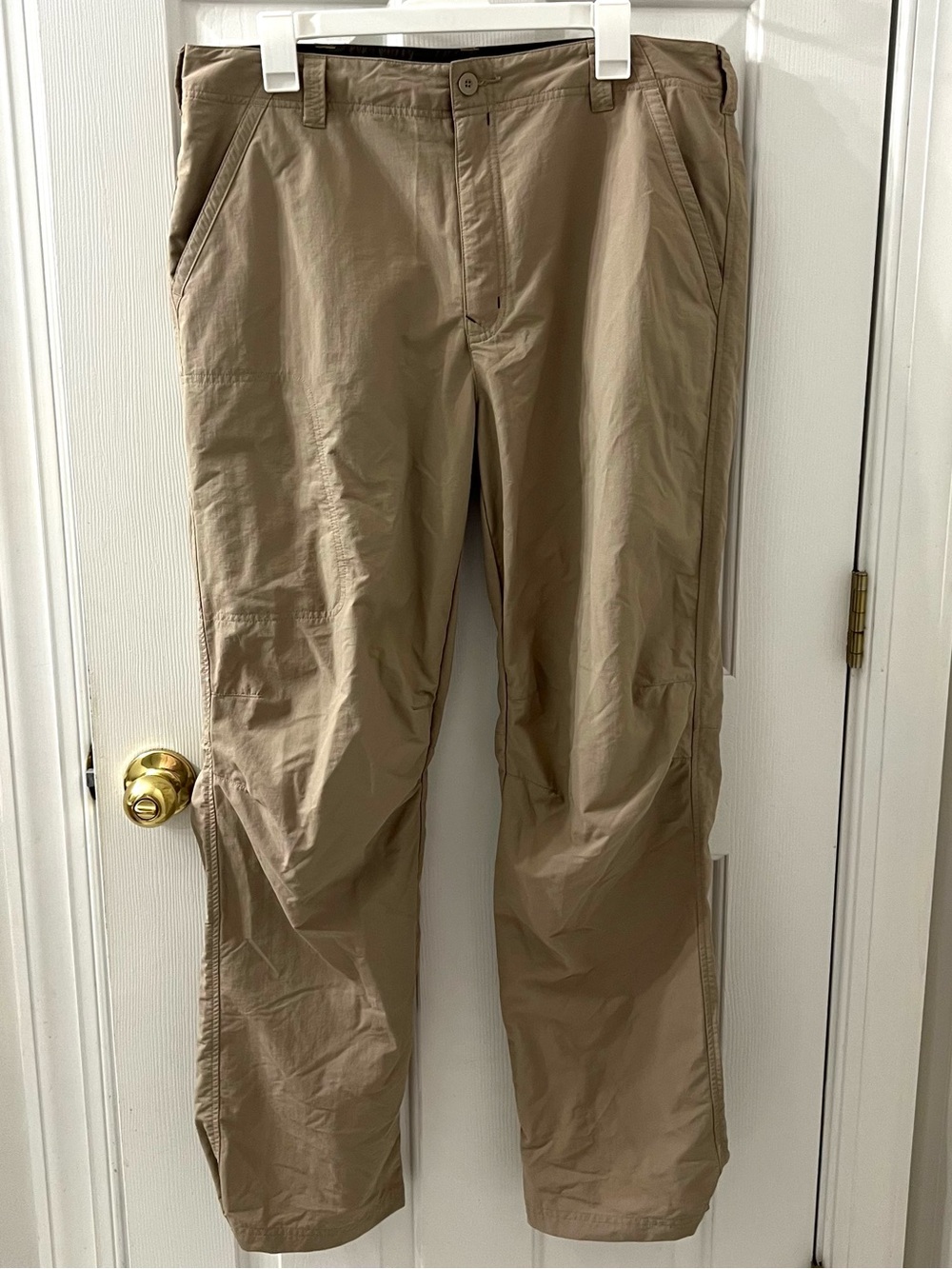 Royal Robbins Men’s Beige Nylon Outdoor Stretch Pants Side Zip Pockets Sz 36X32
